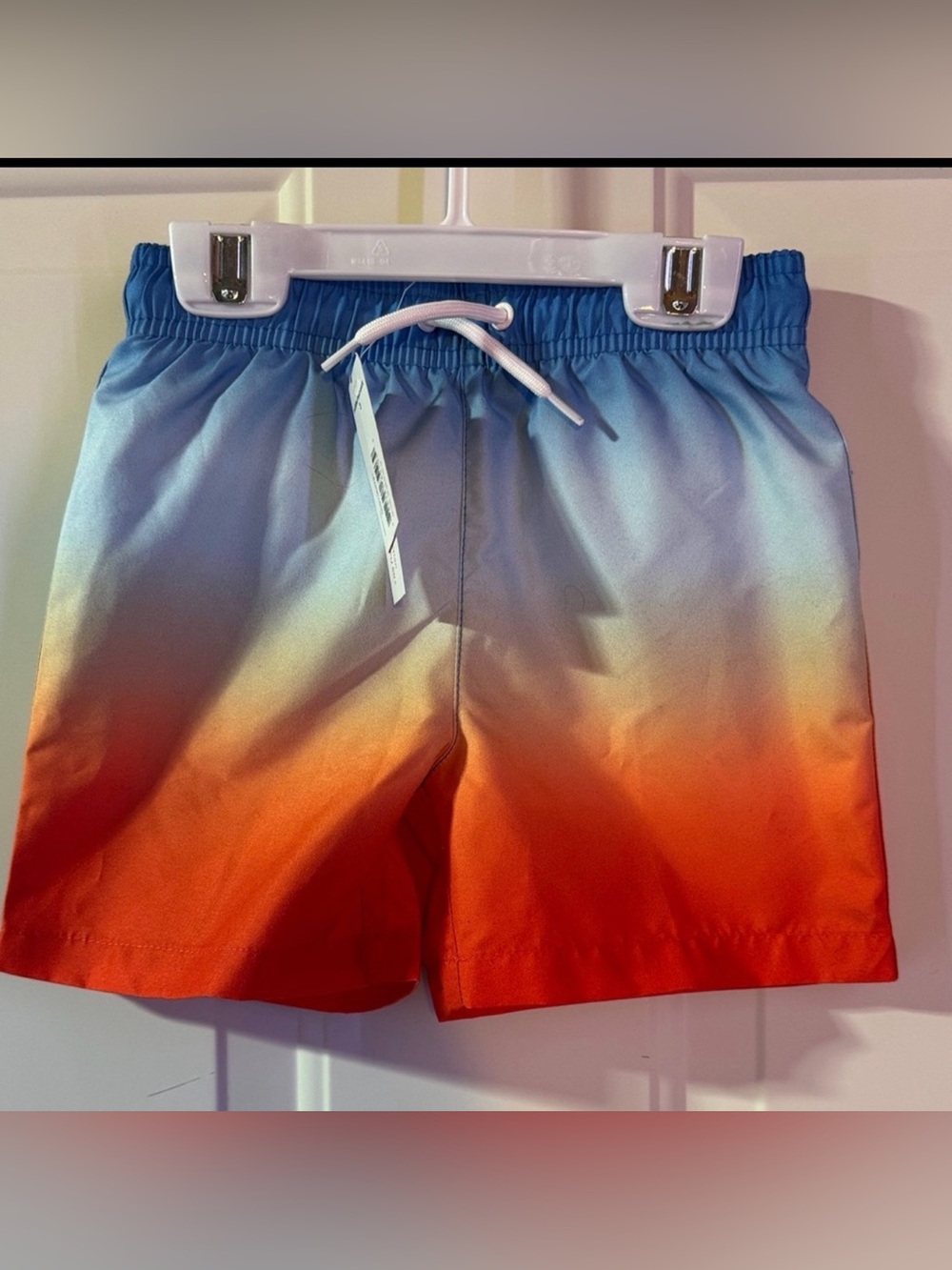 Joe Fresh Toddler Boys Gradient Blue and Orange Swim Shorts- 3T- UPF 50+